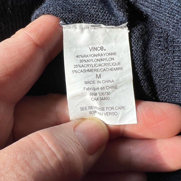 Vince woman’s navy button down knit sweater top - Picture 10 of 12